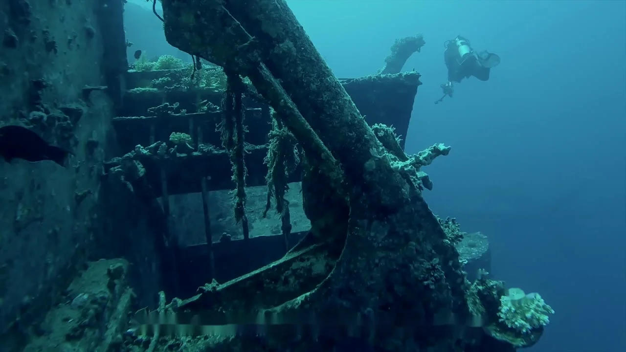 Structure corrodée d’une épave sous-marine